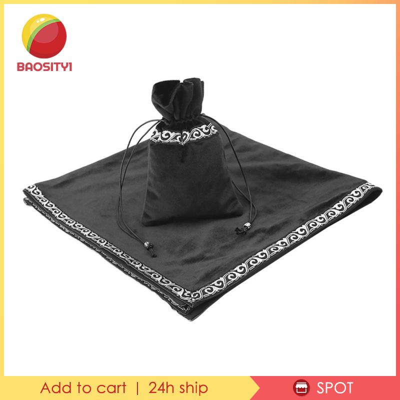 [Baosity1] Thảm Nhung Lót Bàn Tarot Có Túi Dây Rút Màu Tím 66cm