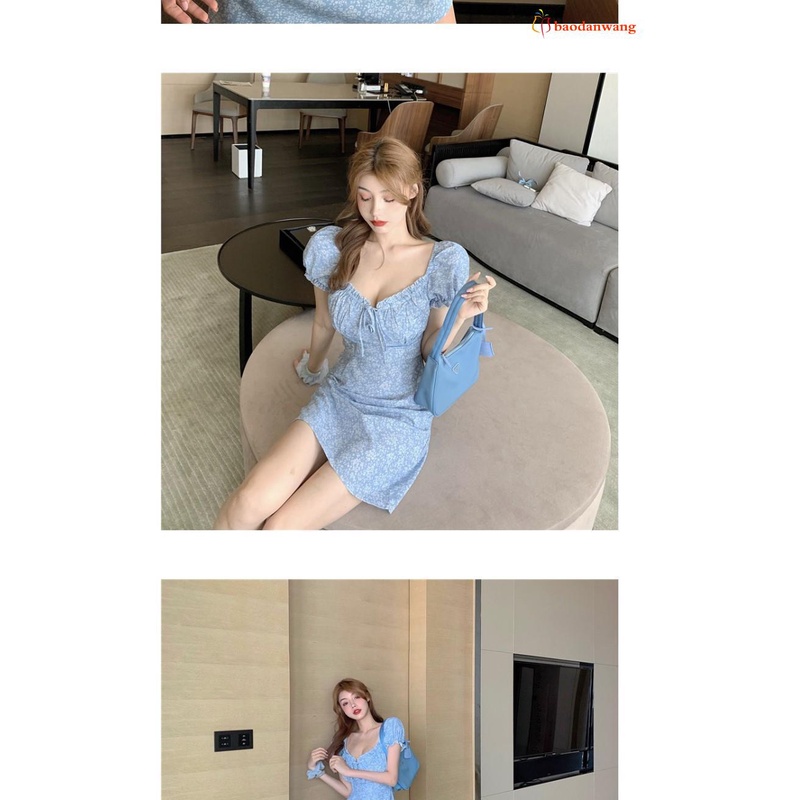 Đầm Hoa Cổ Vuông Chất Liệu Mềm Mại Thoải Mái Thời Trang Mùa Hè Cho Nữ | BigBuy360 - bigbuy360.vn