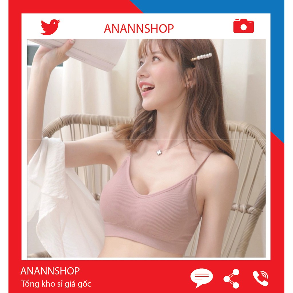 Áo Lót Bra Nữ Không Gọng Cotton Len Tăm Hai Dây Cổ V Mặc Thoải Mái Co Dãn Tốt Quả Giọt Lệ 1217, 832