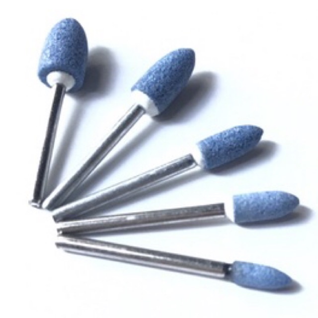 bộ 5 trục đá mài nhọn xanh 4,5,6,8,10mm cán 3mm