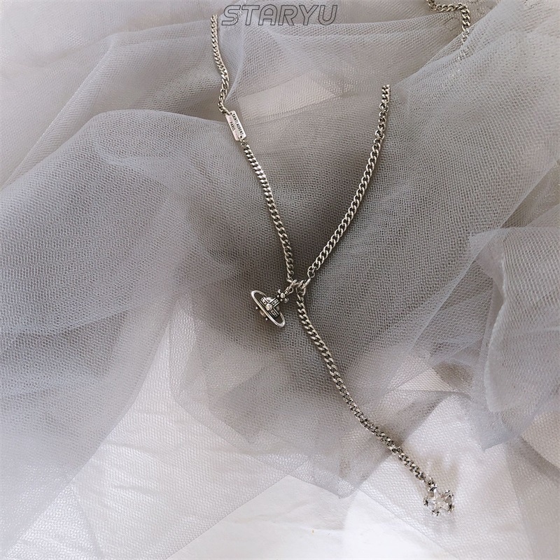 Vòng cổ Mạ Bạc 925 Mặt Hình Hành Tinh Thời Trang Dành Cho Nữ