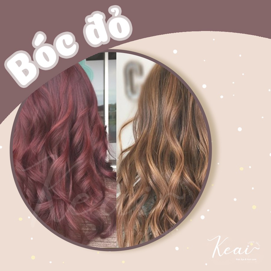 Thuốc nhuộm tóc tại nhà Bóc Đỏ - kèm oxi - không tẩy - Keaihairdye