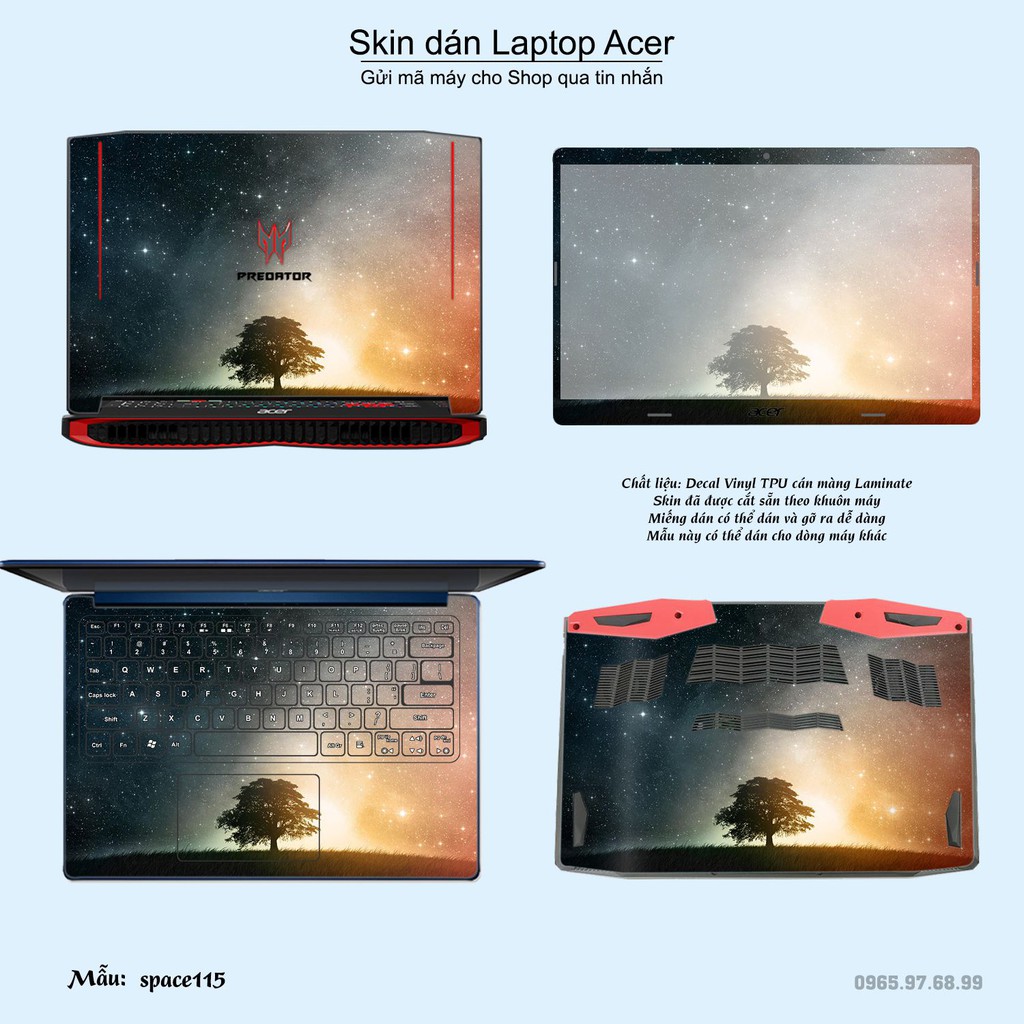 Skin dán Laptop Acer in hình không gian _nhiều mẫu 20 (inbox mã máy cho Shop)