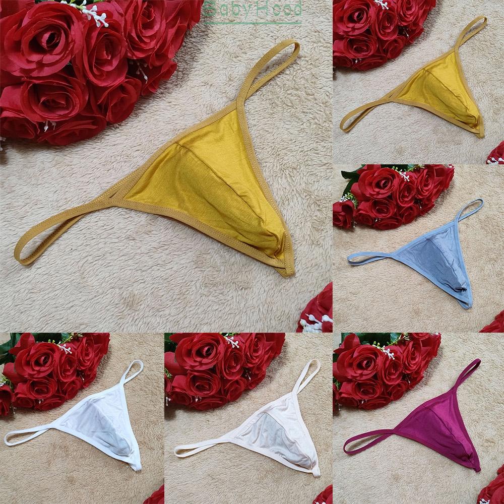 Men Bikini Soild Color Briefs Lingerie Low Waist Panties Pouch Sexy Sheer#BBHOOD