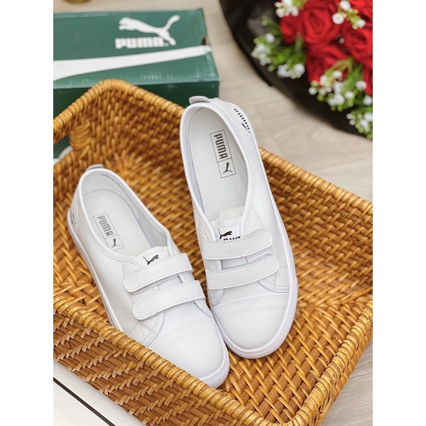 Giày lười puma trắng quai dán fullbox