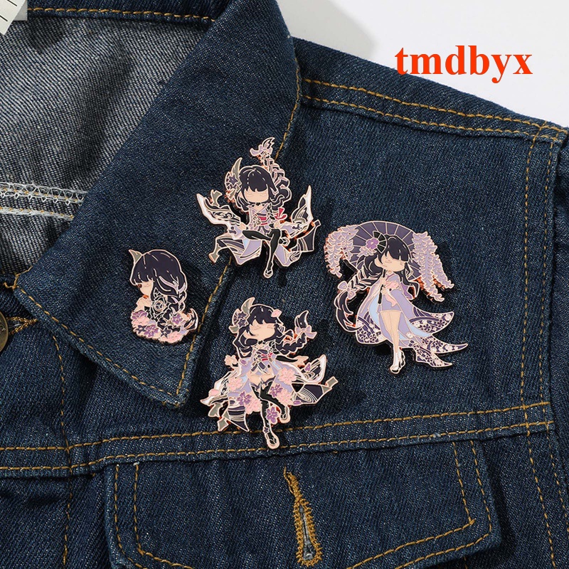 Ghim Cài Áo Kim Loại tmdbyx Genshin Va Chạm miko Hutao childe keqing Kazuha Genshin