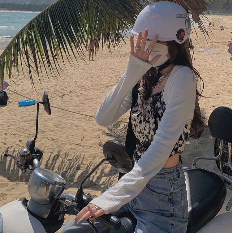 Áo Croptop Tay Dài Hoạ Tiết In Thiết Kế Trễ Vai Quyến Rũ | BigBuy360 - bigbuy360.vn