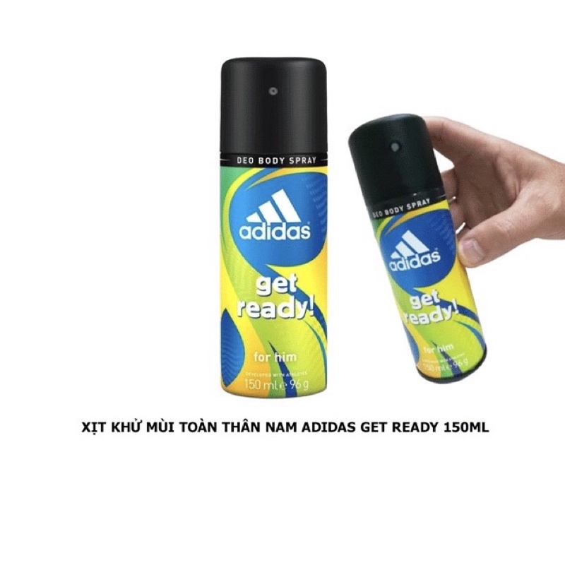 Xịt Khử Mùi Toàn Thân Nam Adidas Get Ready 150ml