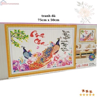 Tranh đính đá cha mẹ 75cm x 50cm