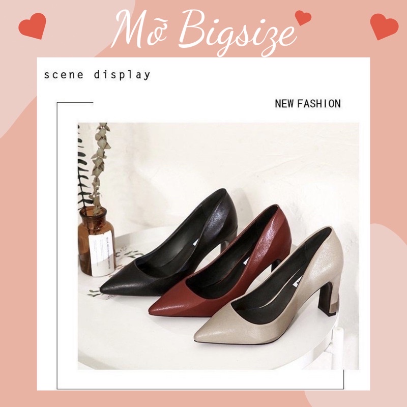 [ ODER ] Giày Cao Gót Da Mềm BIGSIZE ( 35-43)