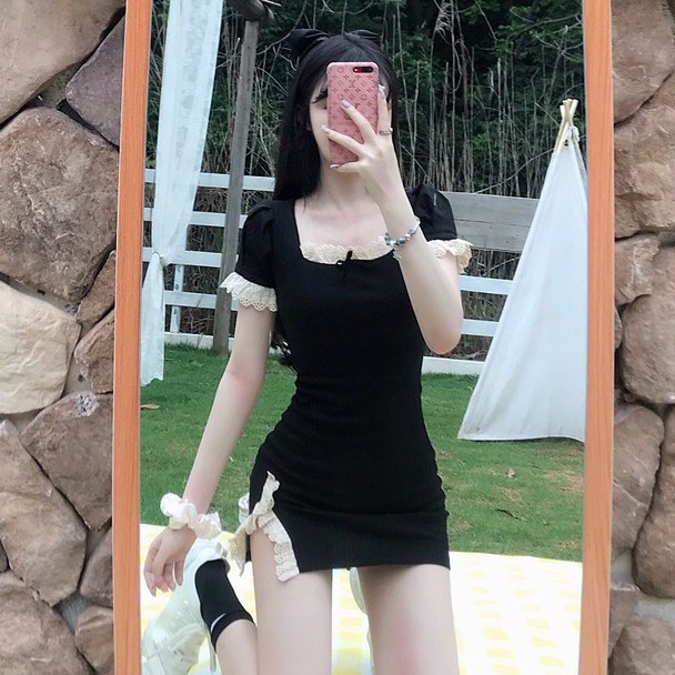 [SẴN] Váy đầm dáng ôm body phối ren dễ thương, gợi cảm SANA DRESS (Kèm ảnh thật) | BigBuy360 - bigbuy360.vn
