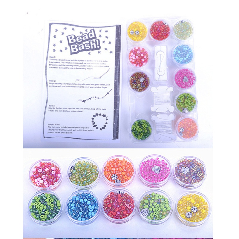 Bộ Hộp Làm Trang Sức Gồm Vòng cổ Và Vòng Tay Xỏ Hạt Diy Thích Hợp Cho Thanh Thiếu Niên 6-18 Tuổi