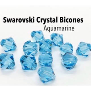 Hạt Pha Lê Swarovski 5328 - Size 3mm/4mm - Màu 202 Aquamarine