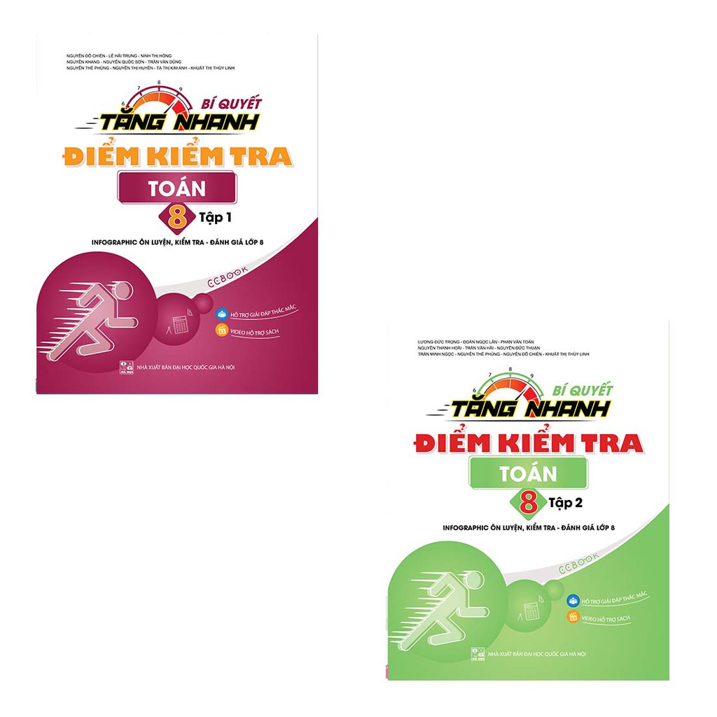Sách - Combo Bí quyết tăng nhanh điểm kiểm tra toán 8 (2 tập)