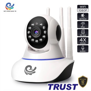 Camera wifi 3 râu carecam 1080p 2mp - carecam an ninh trong nhà cc1021 -xoay theo chuyển động