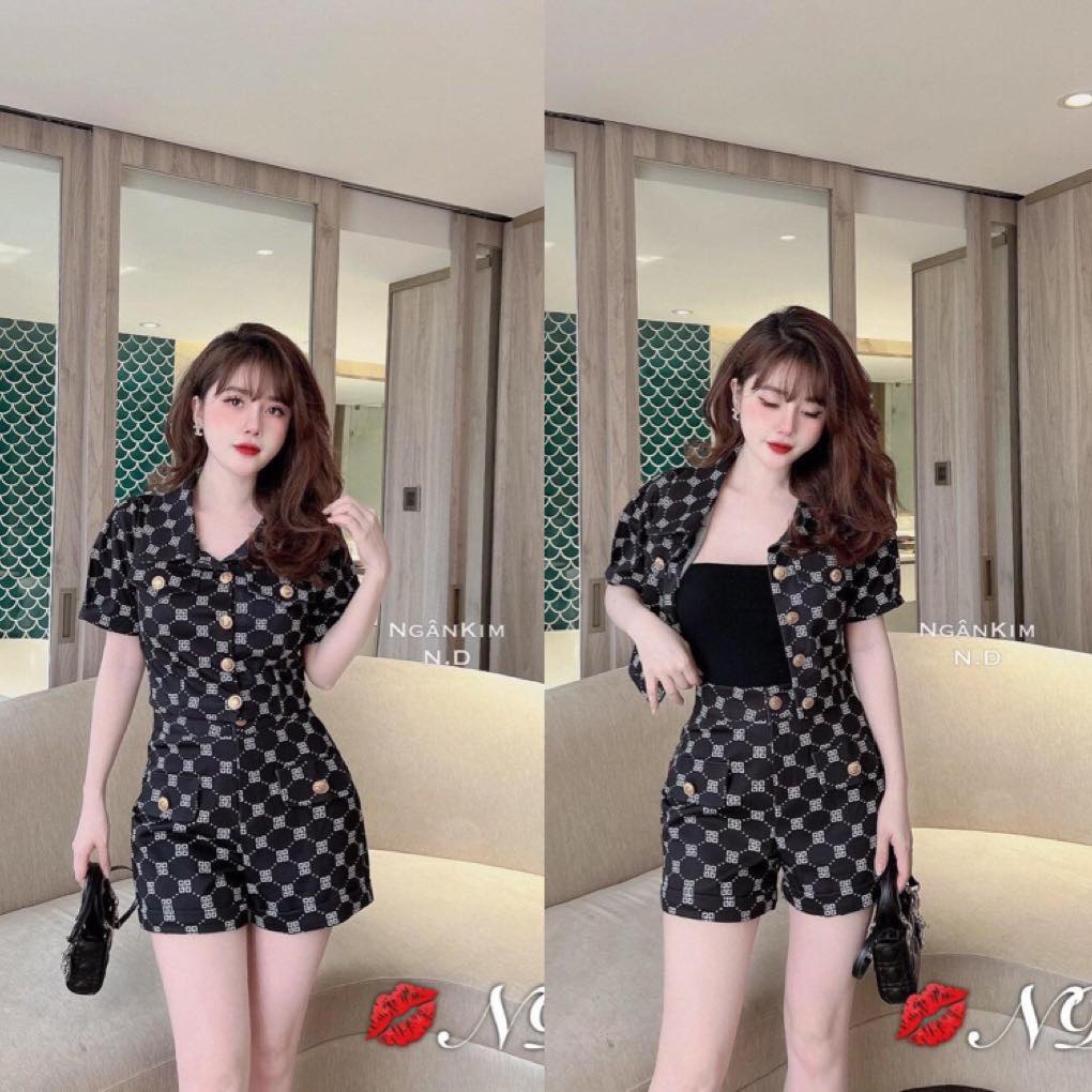 Sét đồ ngắn đen chất liệu vải Umi cao cấp. vải đẹp tôn dáng, mặc đi làm, đi chơi, dạo phố siêu xinh