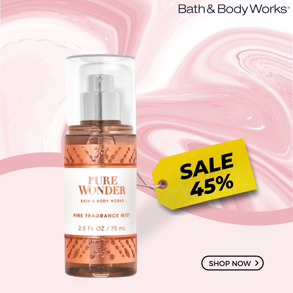 Xịt Thơm Bath & Body Works Pure Wonder Fine Fragrance Mist Size Mini 75ml Hương Thơm Dịu Nhẹ