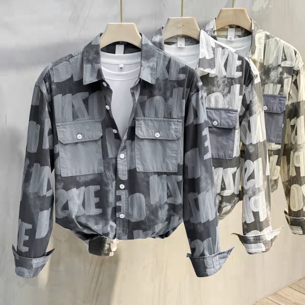 Áo Sơ Mi Cotton Dáng Rộng In Họa Tiết Hoa Phong Cách Hàn Quốc Cổ Điển Thời Trang Cho Nam