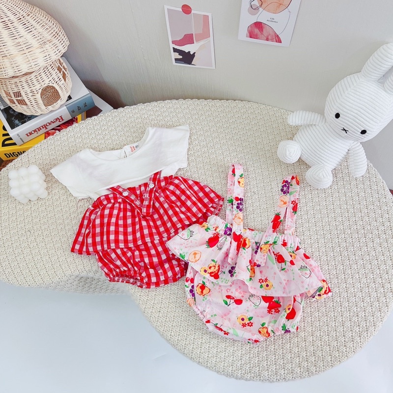 Yếm váy + áo trắng bèo mã 50065