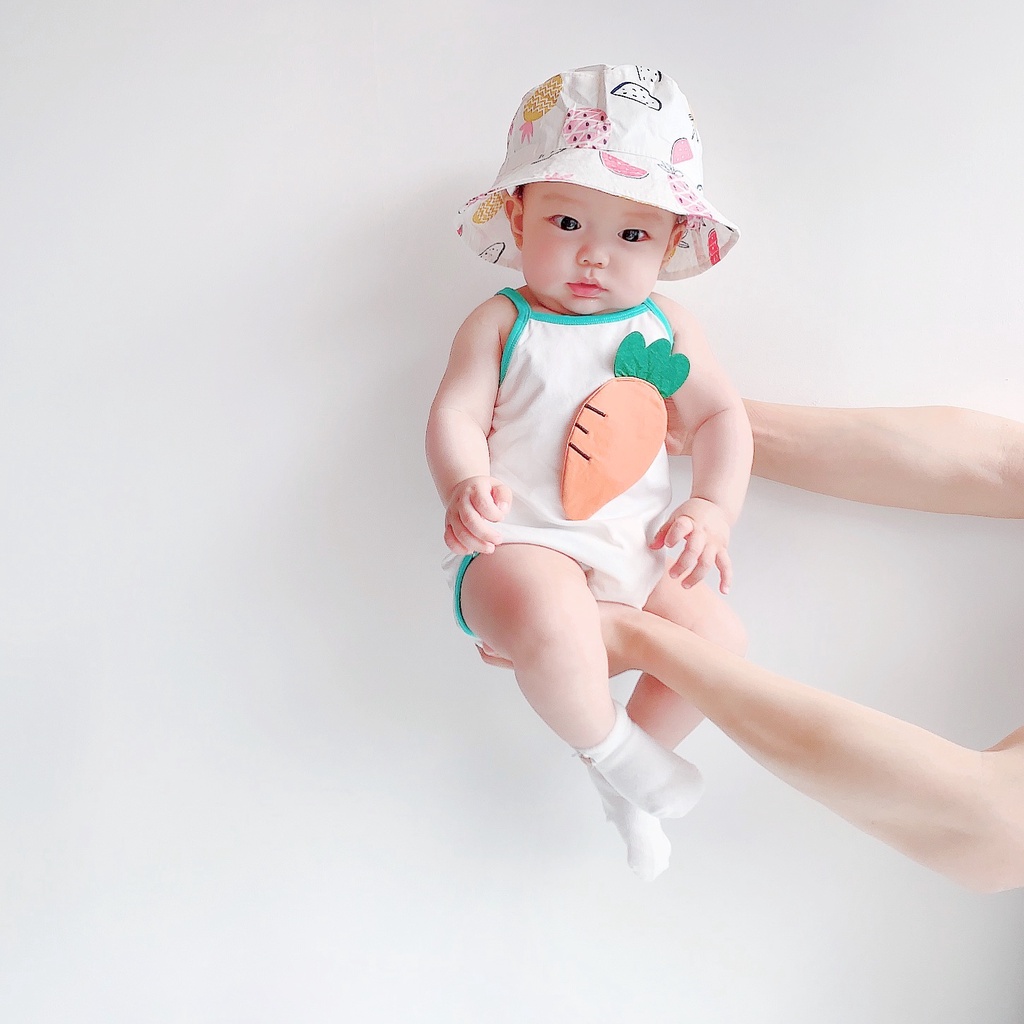 Áo Liền Quần Hai Dây In Hoạt Hình Đáng Yêu Cho Trẻ Sơ Sinh