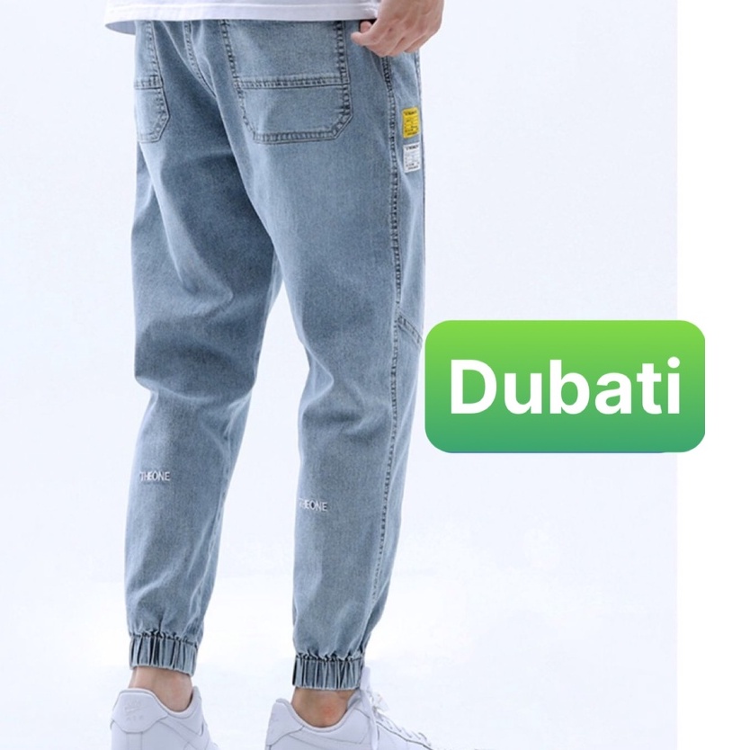 Quần Jogger Jeans Nam Túm Gấu Xanh Lưng Dáng Suông Phong Cách Unisex- DB 57- DUBATI FASHION