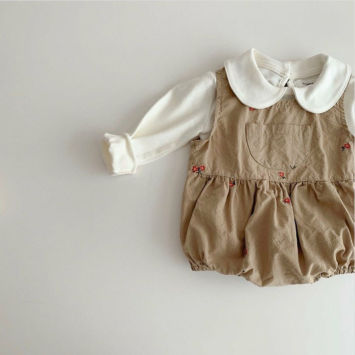 Áo Tay Dài Cổ Búp Bê Thời Trang Thu Đông Cho Bé Gái