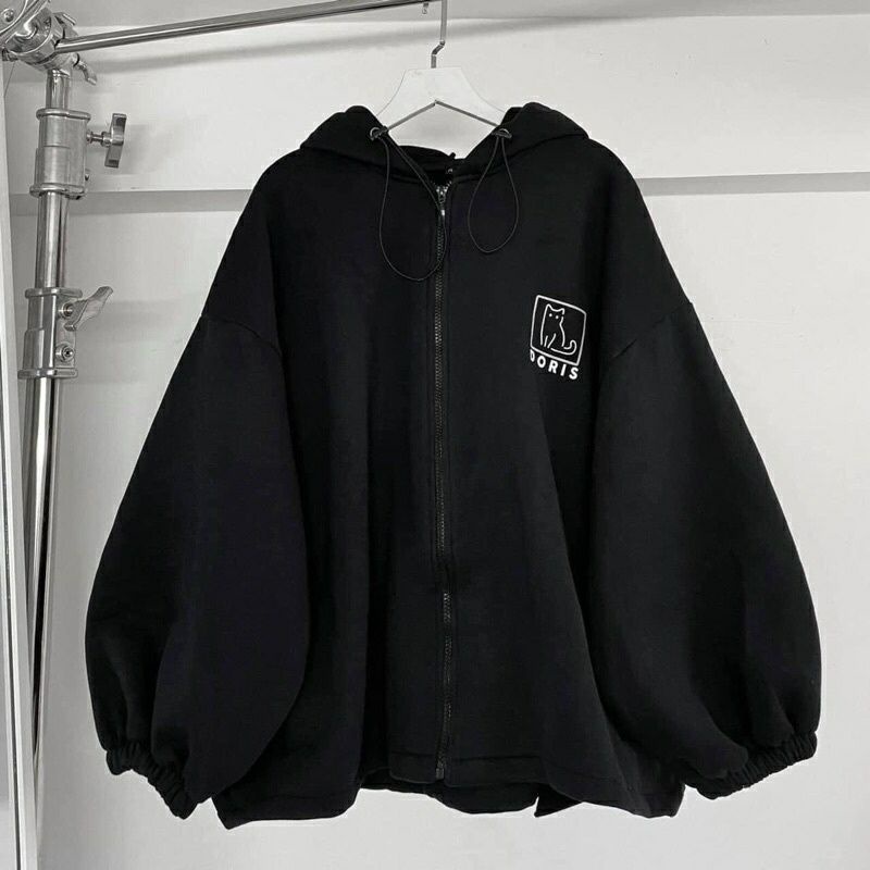 Áo khoác nam nữ, áo nỉ, áo hoodie có khóa hai màu Đen Be cực