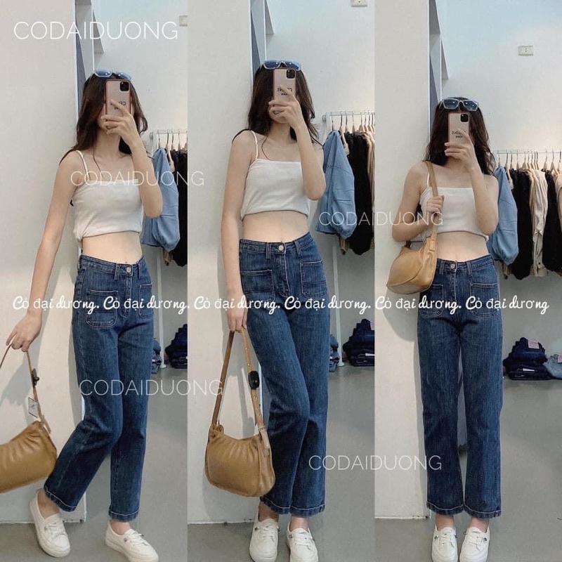 Quần jeans túi trước ôm xắn gấu siêu cute