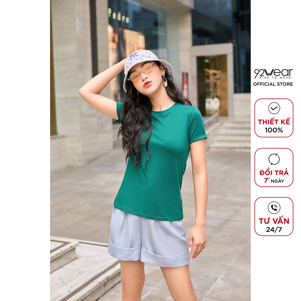 Áo thun cotton nữ 92WAR áo phông chất mát cổ tròn form đẹp ATA1151 | BigBuy360 - bigbuy360.vn