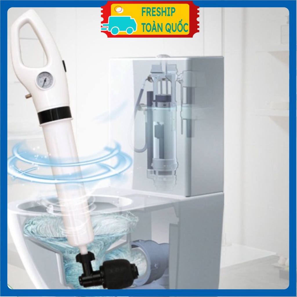 [Chính Hãng] Súng Thông Tắc Bồn Cầu, Bồn Rửa, Cống Thoát Sàn, Bằng Khí Nén Hơi, Đa Năng, Áp Lực 8kg - Dụng Cụ Thông Tắc