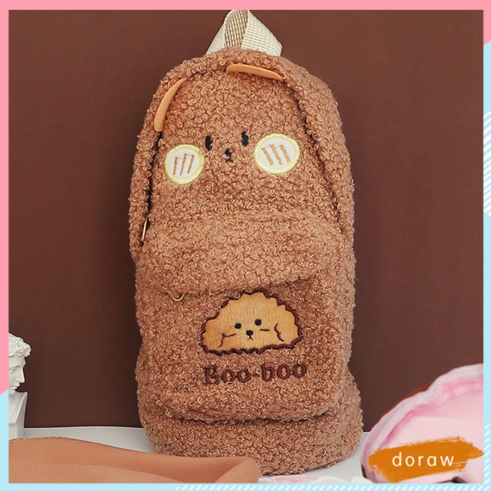 Doraw Túi Đựng Bút Đồ Trang Điểm Đa Năng Hình Gấu Bông Bền Di Động Nhiều Màu Sắc Tùy Chọn