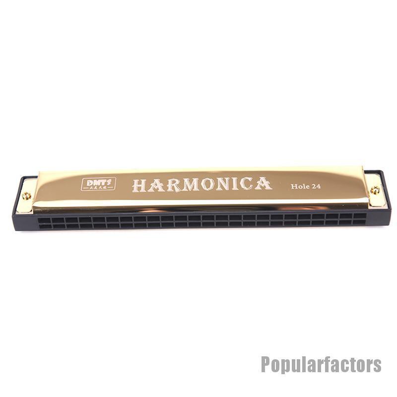 Kèn Harmonica Tremolo 24 Lỗ Thiết Kế Màu Xanh Dương