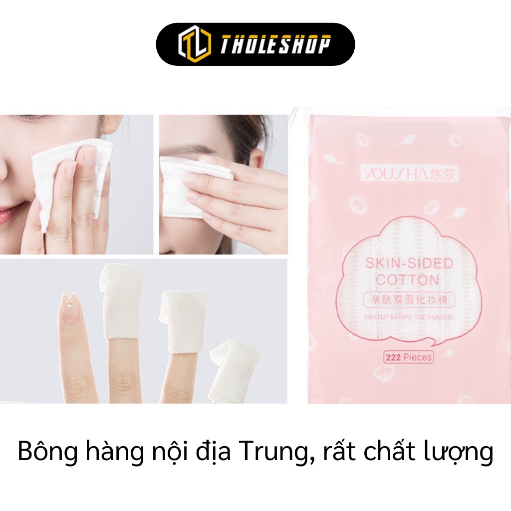 Bông Tẩy Trang - Bịch 222 Bông Tẩy Trang Yousha  Có Dây Rút Buộc Miệng Túi 6972