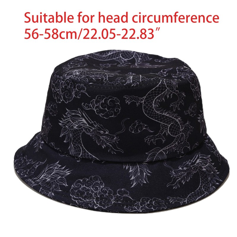 Nón Bucket Hoạ Tiết Bướm/ Rồng/ Lửa Phong Cách Hip Hop Cho Unisex