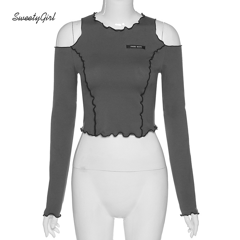 Áo lửng tay dài in chữ phong cách trẻ trung hợp thời trang cho nữ