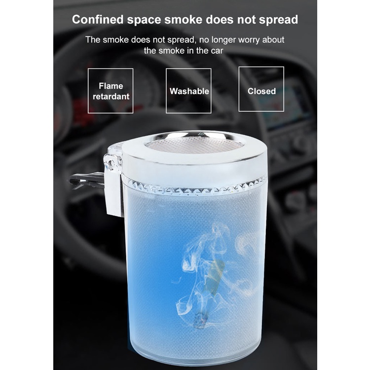 Gạt Tàn Thuốc Có Đèn LED Sử Dụng Năng Lượng Mặt Trời Chuyên Dùng Cho Xe Hơi