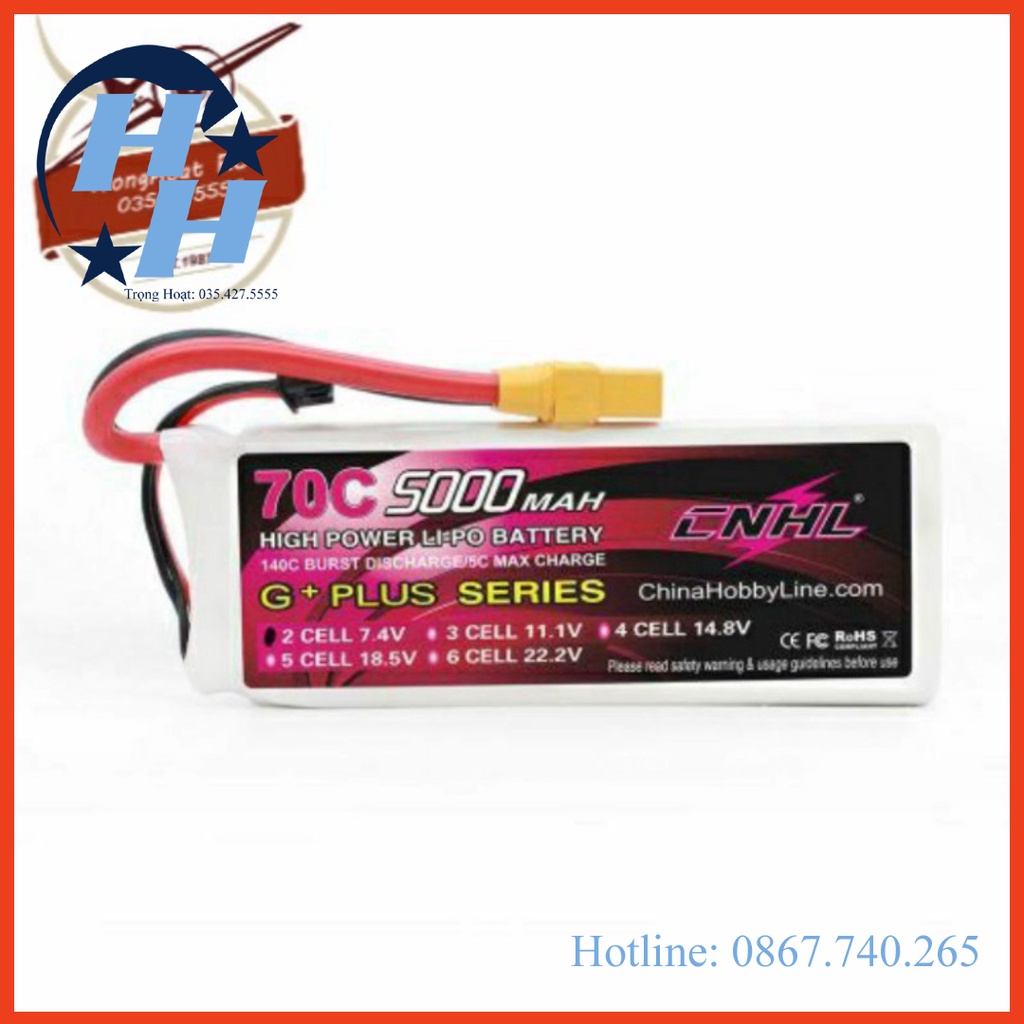 PIN CNHL G+PLUS 5000MAH 3S 4S 6S 70C LIPO BATTERY