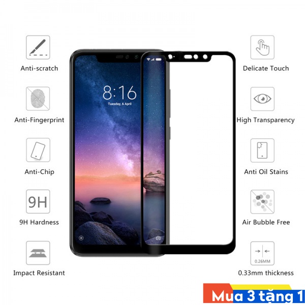 Kính cường lực màn hình 20D cho OPPO RENO 10X REALME 5 2 3 2F F11 R15 R17 Q X C2 K3 A5S A3S A7 A1K ACE X2 XT NEX Z 2Z