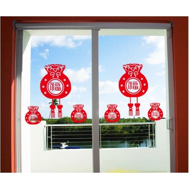 Decal trang trí tết - 3 Túi Tiền ngôi sao nhí