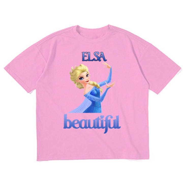 Áo thun bé gái form rộng in hình ELSA BEAUTIFUL - ATBG27