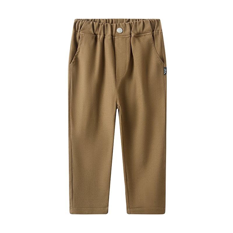 Quần Dài Cotton Mềm Mại Màu Trơn Phối Túi Thời Trang Hàn Quốc Cho Bé Trai 90-160cm