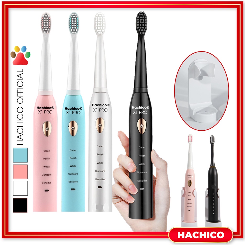 Bàn chải đánh răng điện Hachico Sonic X1 Pro và giá treo bàn chải tiện dụng an toàn