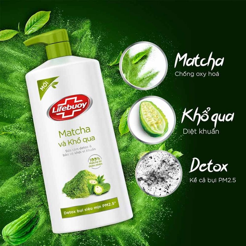 Sữa tắm Detox Lifebuoy - Than Hoạt Tính &amp; Bạc Hà (850g)