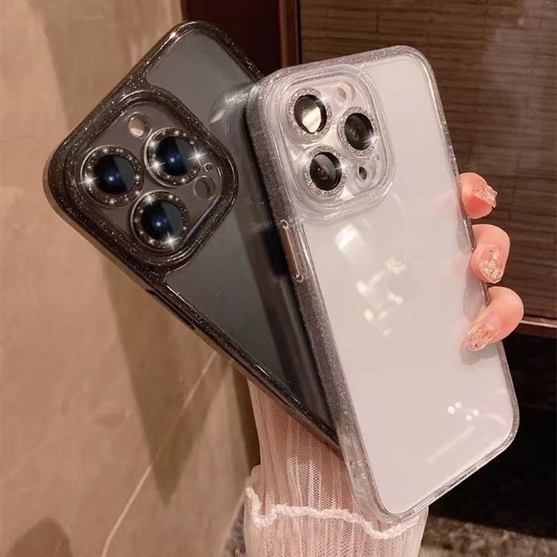 Ốp Điện Thoại iPhone 14 plus 13 12 11 Pro max case ốp lưng điện thoại iphone 14 promax Cứng Trong Suốt Chống Sốc Lấp Lánh Sang Trọng Cho