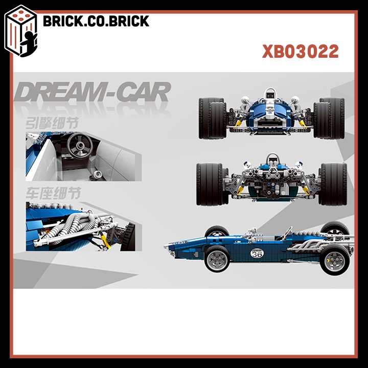 Mô Hình Lắp Ráp Racing Car Blue Sonic Đồ Chơi Siêu Xe Công Thức 1 Mô Hình Xe Đua Địa Hình XB03022