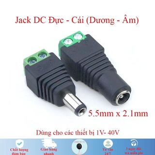 Jack DC nối nguồn đực - cái (dương - âm),giắc nguồn dc vặn vít dùng nối cấp nguồn cho các thiết bị dưới 40v