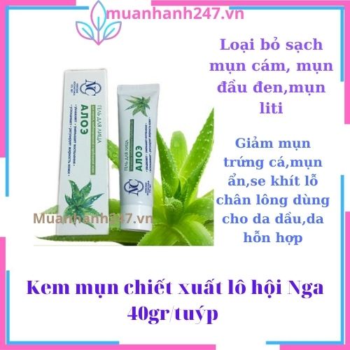 Kem Mụn, Kem Dưỡng Trắng Da, Gel Lô Hội Nga Loại Bỏ Mụn Cám, Mụn Ẩn li ti, Mụn Đầu Đen Thu Nhỏ Lỗ Chân Lông Hiệu Quả