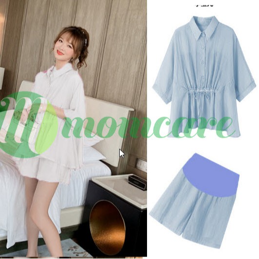 Bộ đồ bầu và sau sinh cho con bú LỬNG ĐŨI - Quần áo ngủ mặc nhà cho mẹ, bà bầu - Thời trang ti mùa hè giá rẻ