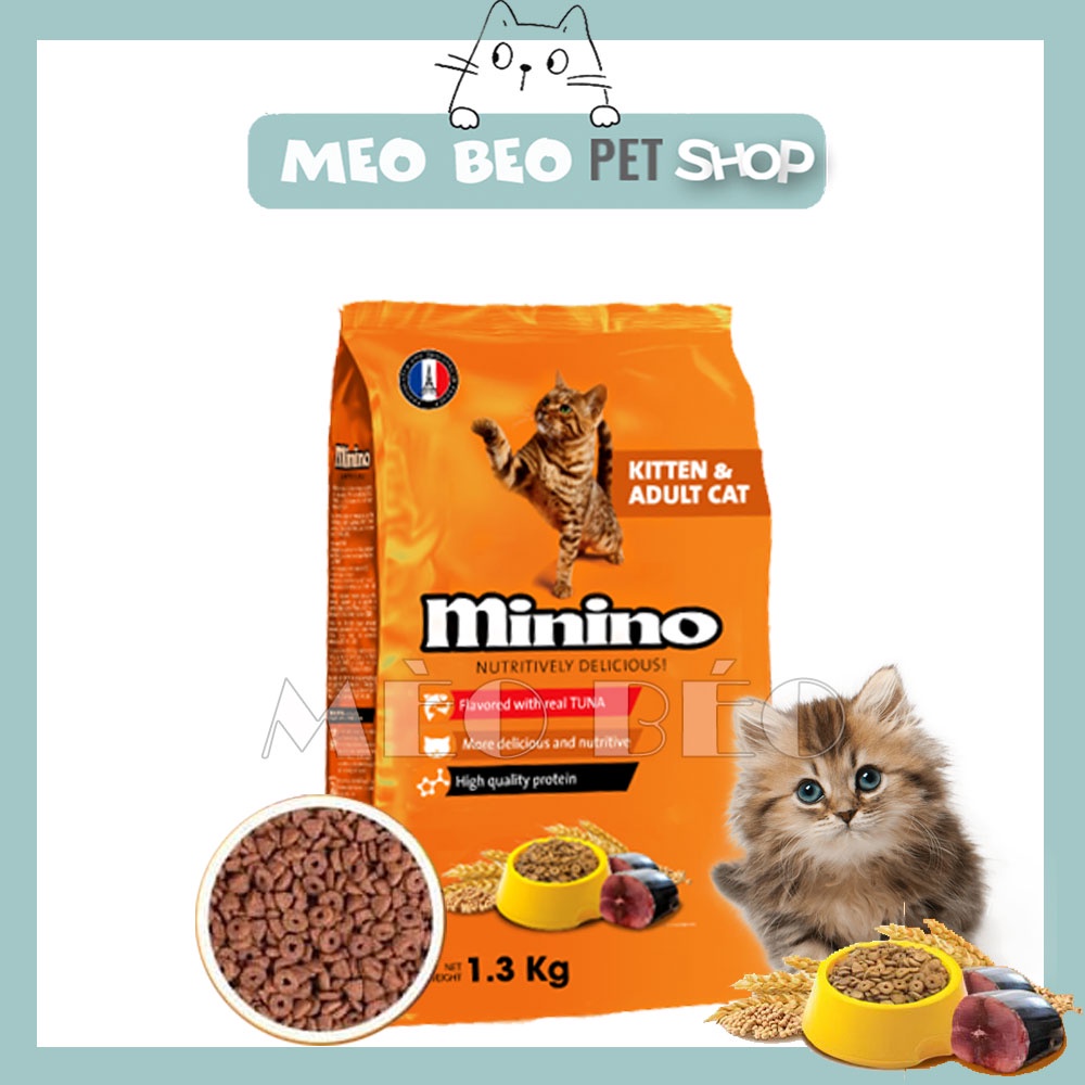 Thức ăn cho mèo MININO 1.3kg Vị cá Ngừ Dành cho mèo mọi lứa tuổi - Mèo Béo Petshop