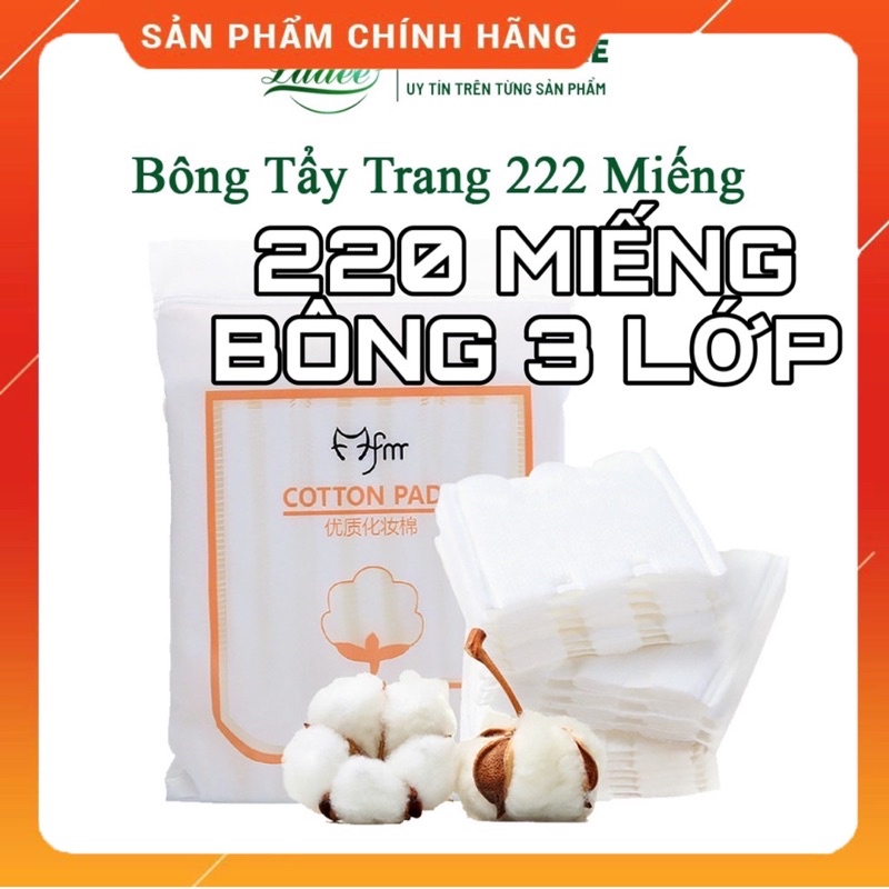 220 Miếng Bông Tẩy Trang 3 Lớp Cotton Pads